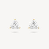 Trillion Cut Diamond Solitaire Stud Earrings