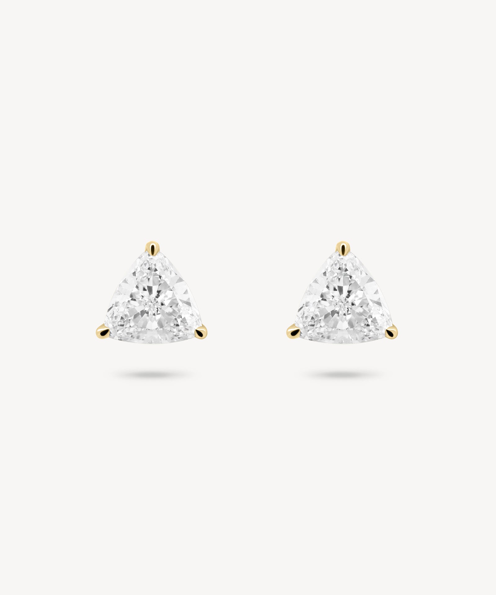 Trillion Cut Diamond Solitaire Stud Earrings