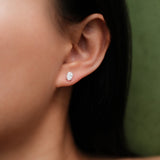 Oval Cut Diamond Solitaire Stud Earrings