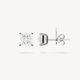 Princess Cut Diamond Solitaire Stud Earrings