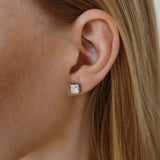 Princess Cut Diamond Solitaire Stud Earrings