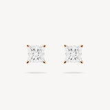 Princess Cut Diamond Solitaire Stud Earrings