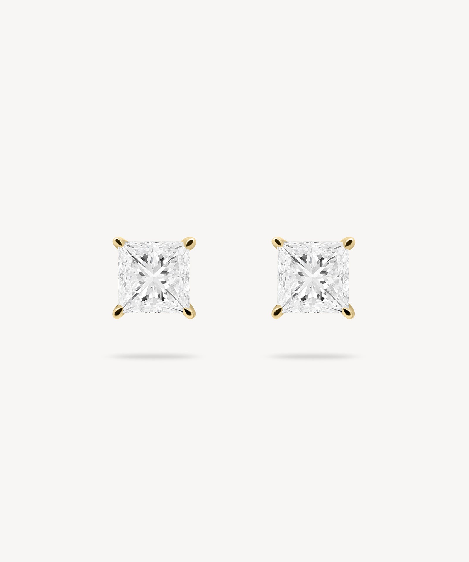 Princess Cut Diamond Solitaire Stud Earrings
