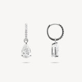 Diamond Pavé Huggie Earrings with Removable Pear Cut Drops