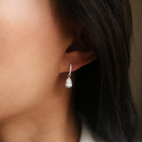 Diamond Pavé Huggie Earrings with Removable Pear Cut Drops