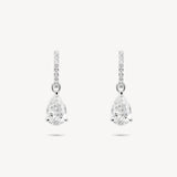 Diamond Pavé Huggie Earrings with Removable Pear Cut Drops