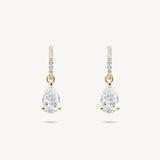 Diamond Pavé Huggie Earrings with Removable Pear Cut Drops