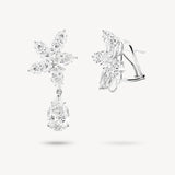 Mixed Diamond Cluster Stud Earrings with Removable Pear Cut Drops