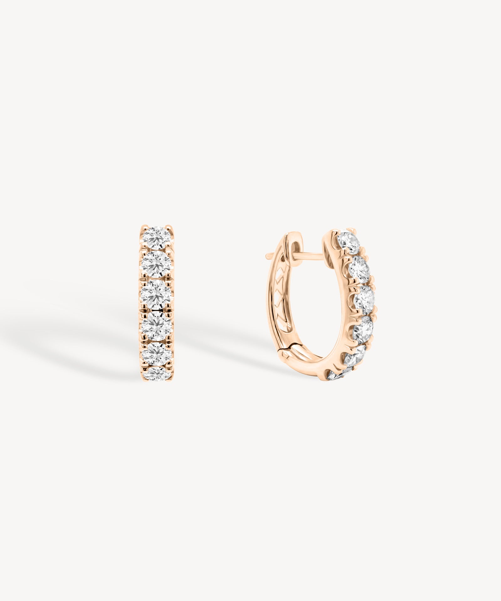 Round Cut Diamond Huggie Earrings