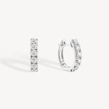 Round Cut Diamond Huggie Earrings