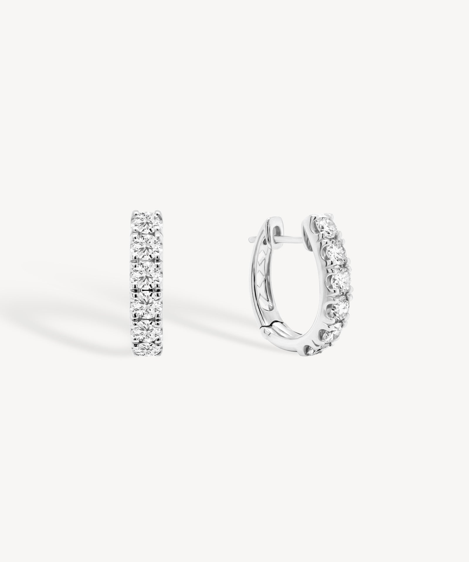 Round Cut Diamond Huggie Earrings