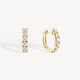 Round Cut Diamond Huggie Earrings