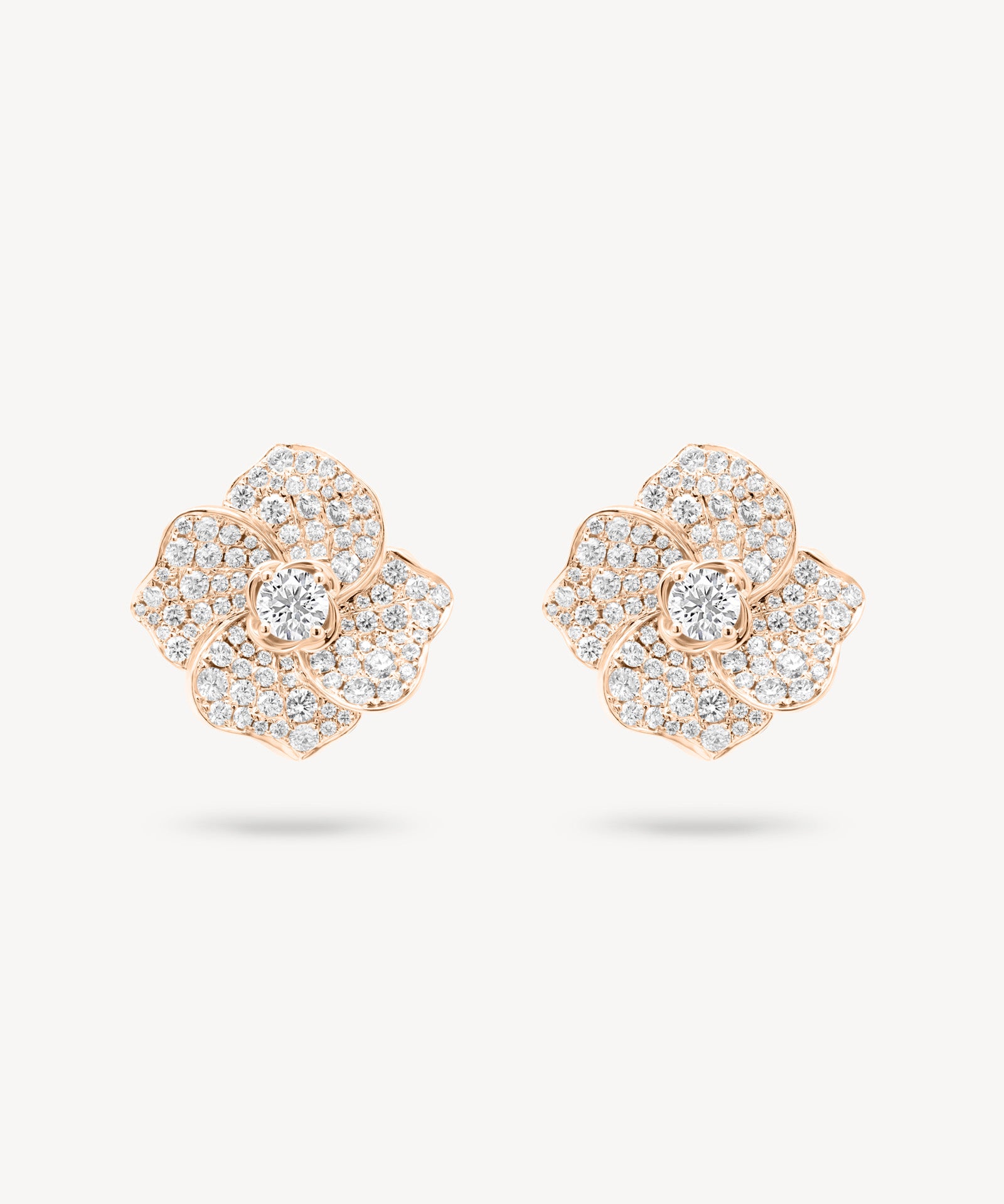 Flower Diamond Pavé Studs with Removable Petals