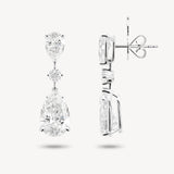 Double Pear Cut Diamond Drop Earrings