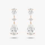 Double Pear Cut Diamond Drop Earrings