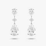 Double Pear Cut Diamond Drop Earrings