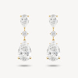 Double Pear Cut Diamond Drop Earrings