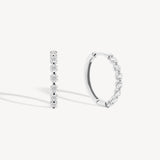 Small Shared Prong Diamond Hoop Earrings