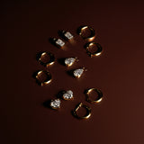 Huggie Earrings with Removable Radiant Cut Diamond Drops