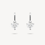 Huggie Earrings with Removable Heart Shaped Diamond Drops