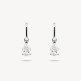 Huggie Earrings with Removable Pear Cut Diamond Drops
