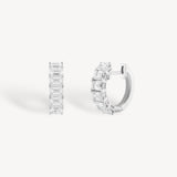 Emerald Cut Diamond Hoop Earrings