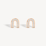 Horseshoe Diamond Huggie Earrings