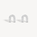 Horseshoe Diamond Huggie Earrings