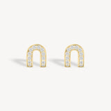 Horseshoe Diamond Huggie Earrings