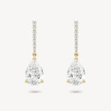 Pear cut diamond drop earring in yellow gold