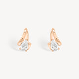 Floating Pear Diamond Huggie Earrings