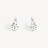 Floating Pear Diamond Huggie Earrings