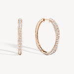 Spiral round cut diamond hoop earring in rose gold