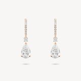 Diamond Pavé Huggie Earrings with Round and Pear Cut Drops