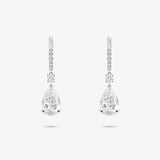 Diamond Pavé Huggie Earrings with Round and Pear Cut Drops