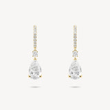 Diamond Pavé Huggie Earrings with Round and Pear Cut Drops