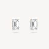 Emerald Cut Diamond Solitaire Stud Earrings