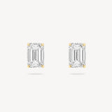 Emerald Cut Diamond Solitaire Stud Earrings