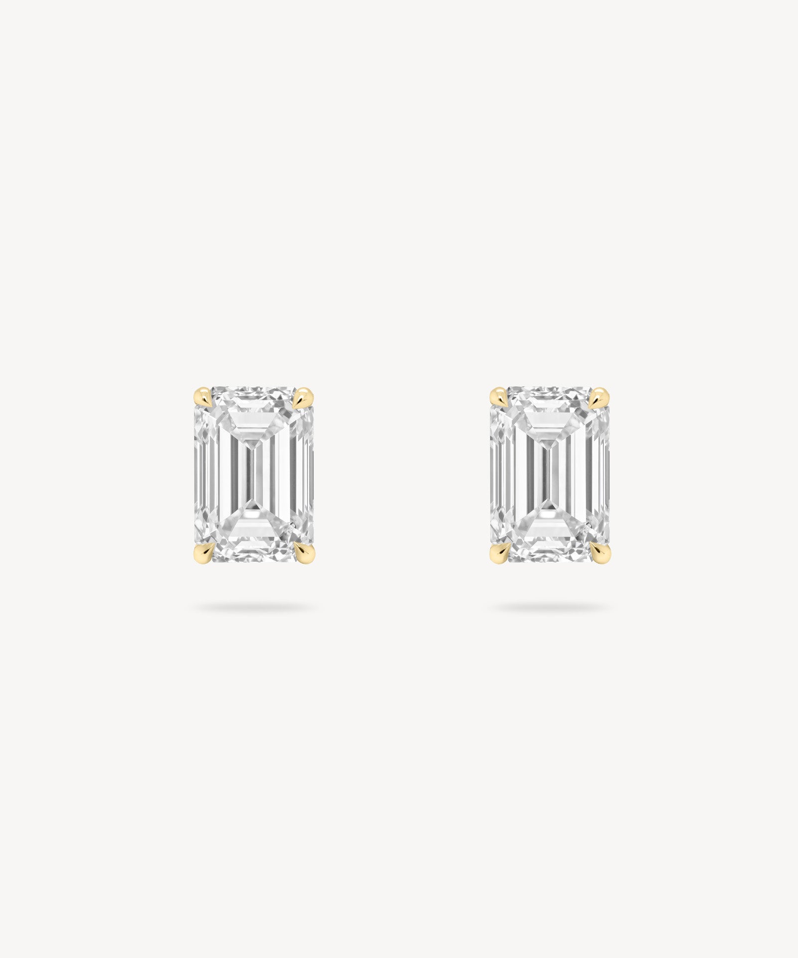 Emerald Cut Diamond Solitaire Stud Earrings