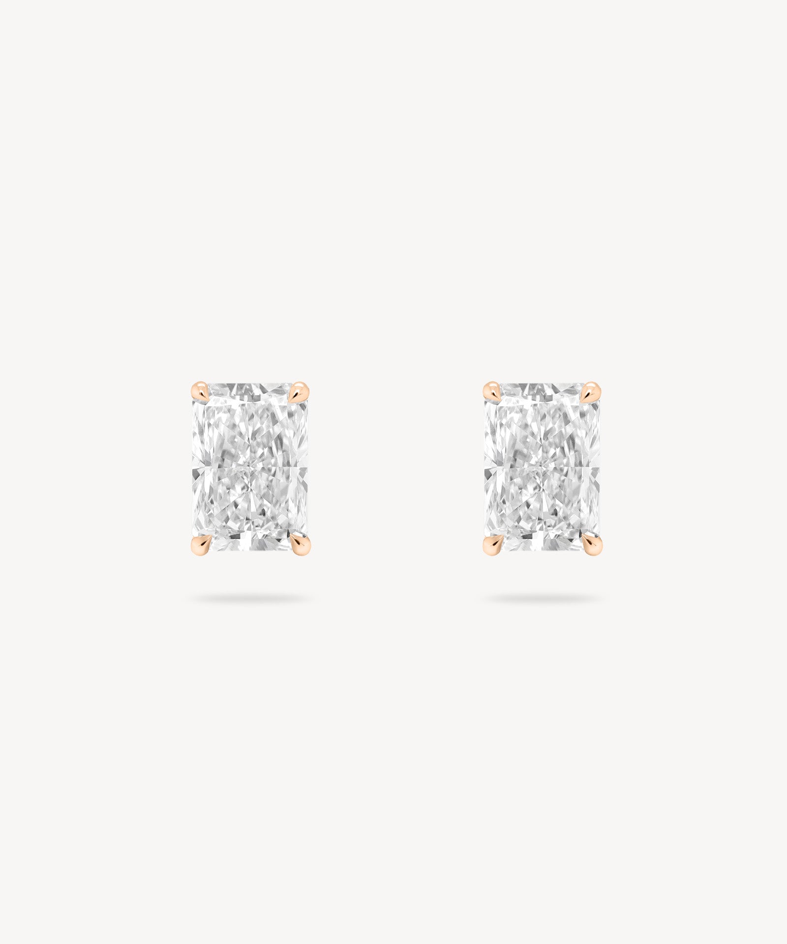 Radiant Cut Diamond Solitaire Stud Earrings