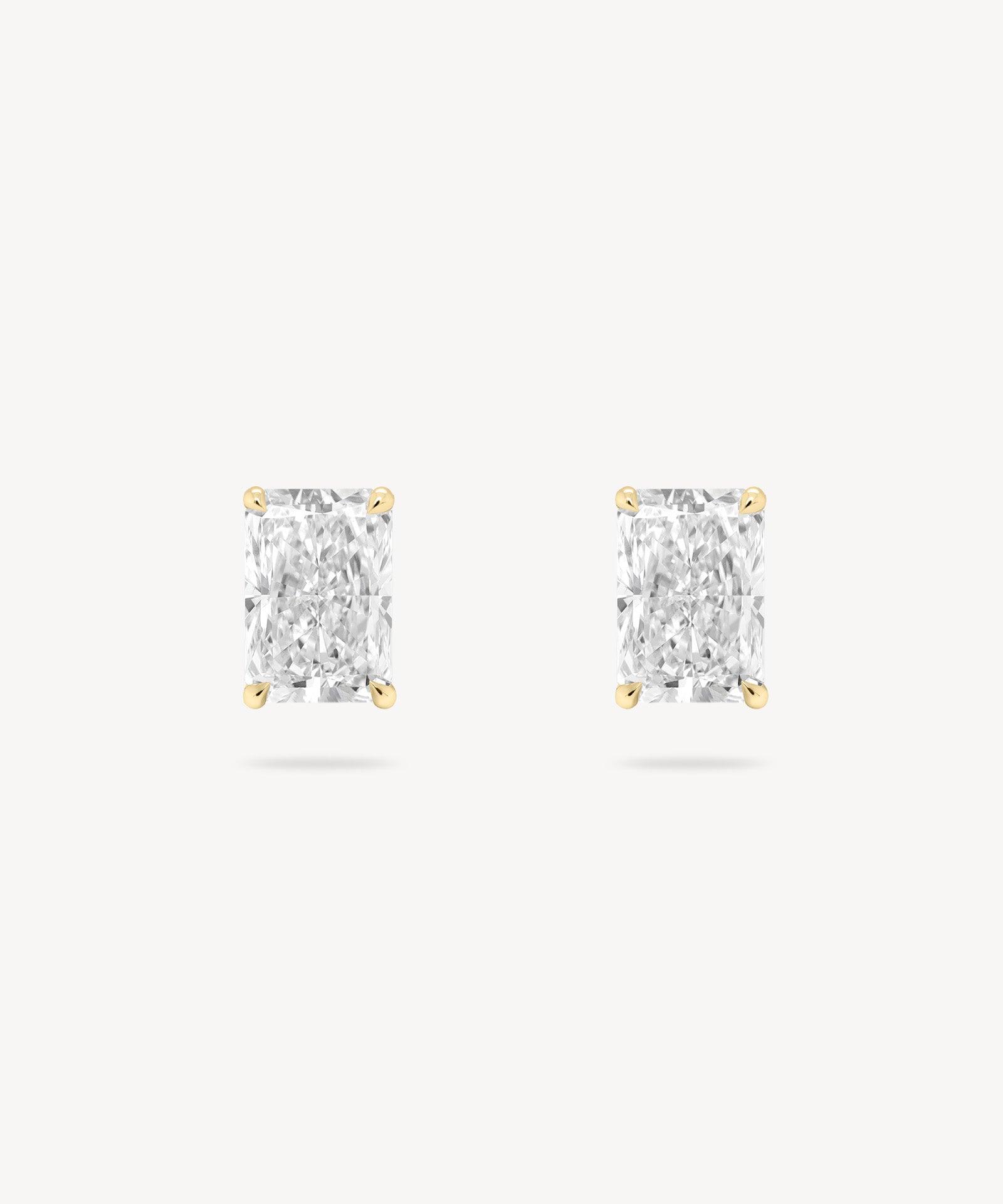 Radiant Cut Diamond Solitaire Stud Earrings