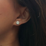 Round Cut Diamond Solitaire Six-Prong Stud Earrings