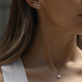 Round Cut Diamond Bezel Necklace