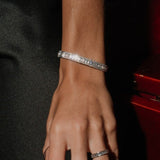 Baguette and Round Cut Diamond Eternity Bangle
