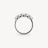 Round Cut Diamond Half Eternity Ring in Heart Setting