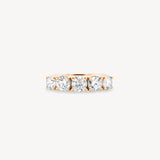 Round Cut Diamond Half Eternity Ring in Heart Setting