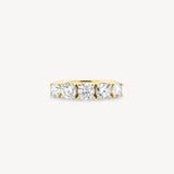 Round Cut Diamond Half Eternity Ring in Heart Setting