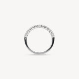 Round Cut Diamond Half Eternity Ring in Shared Prong Setting