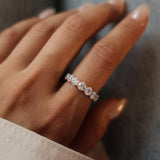 Large Round Cut Diamond Half Eternity Ring