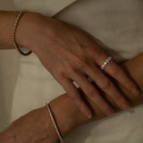 Large Round Cut Diamond Half Eternity Ring